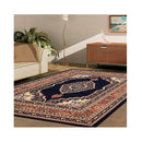 Machine Knotted Ruby Navy Rug