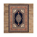 Machine Knotted Ruby Navy Rug