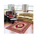 Machine Knotted Ruby Red Hallway Runner Rug