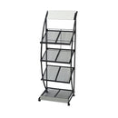 Magazine Rack 47 X 40 X 134 Cm Black And White A4