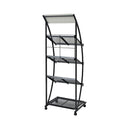 Magazine Rack 47 X 40 X 134 Cm Black And White A4