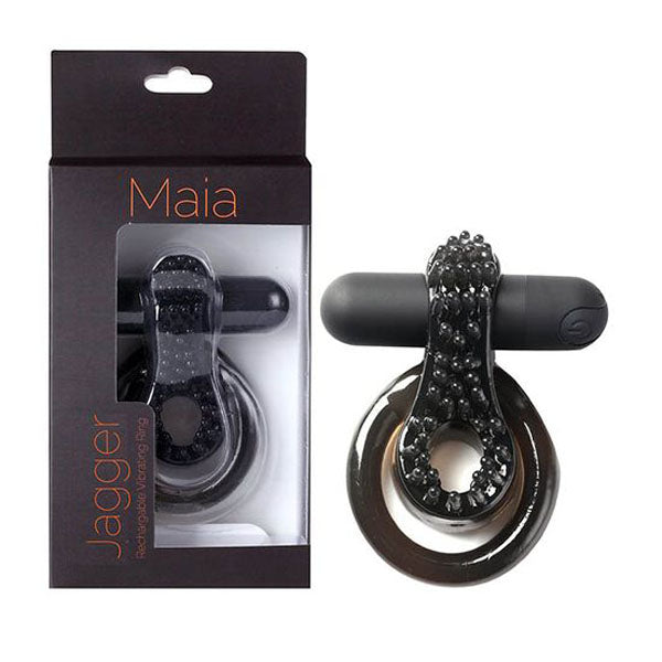 Maia Jagger Black Usb Rechargeable Vibrating Cock And Ball Ring