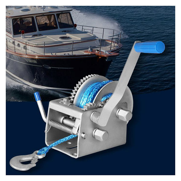 Manan Hand Winch 2000Kg 3 Speed 4Wd Car Boat Trailer Synthetic Rope