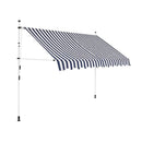 Manual Retractable Awning 250 Cm Blue And White Stripes