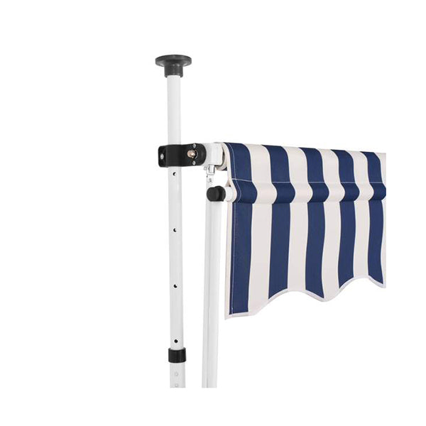 Manual Retractable Awning 250 Cm Blue And White Stripes