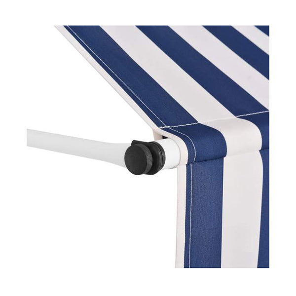 Manual Retractable Awning 250 Cm Blue And White Stripes
