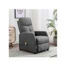 Massage Recliner Light Grey Fabric