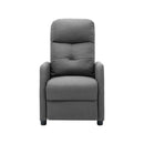 Massage Recliner Light Grey Fabric