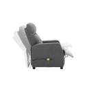 Massage Recliner Light Grey Fabric