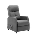 Massage Recliner Light Grey Fabric