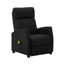 Massage Reclining Chair Black Faux Leather