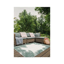 Matting Leaf Border Green Rug 200Cm X 290Cm