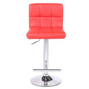 2X Red Bar Stools Faux Leather Mid High Back Adjustable Swivel Chairs