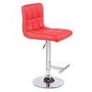 2X Red Bar Stools Faux Leather Mid High Back Adjustable Swivel Chairs