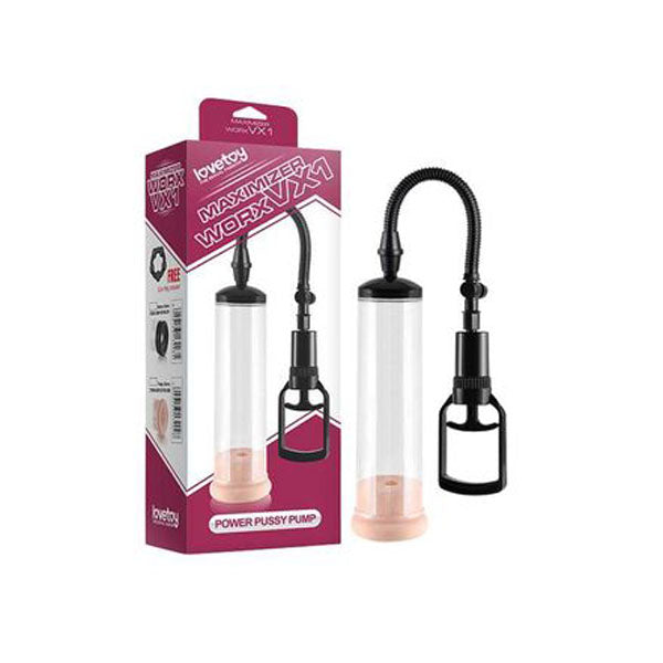 Maximizer Worx Vx1 Clear Penis Pump With Vagina Sleeve And Cock Ring