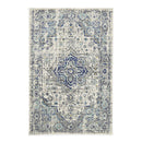 Geometric White Blue Grey Rug