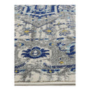 Geometric White Blue Grey Rug