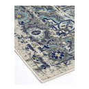 Geometric White Blue Grey Rug