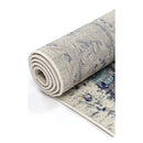 Geometric White Blue Grey Rug