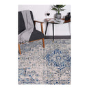 Geometric White Blue Grey Rug