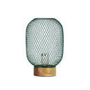 Mesh Natural Timber Pedestal Table Lamp