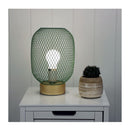 Mesh Natural Timber Pedestal Table Lamp
