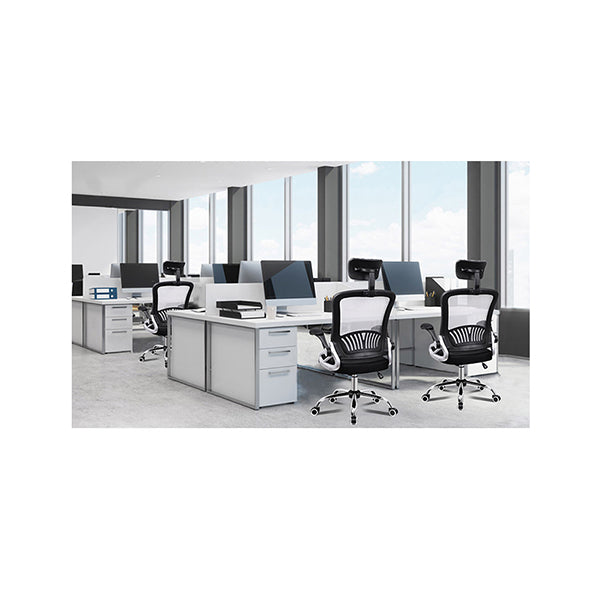 Mesh Office Chair Executive Fabric Seat Black And Grey