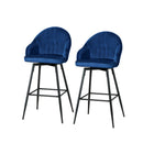 Set Of 2 Bar Stools Kitchen Stool Dining Chairs Velvet Barstool Mesial