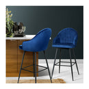 Set Of 2 Bar Stools Kitchen Stool Dining Chairs Velvet Barstool Mesial