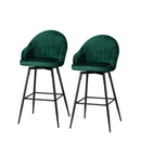 Set Of 2 Bar Stools Kitchen Stool Dining Chairs Velvet Barstool Mesial