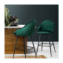 Set Of 2 Bar Stools Kitchen Stool Dining Chairs Velvet Barstool Mesial
