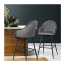 Set Of 2 Bar Stools Kitchen Stool Dining Chairs Velvet Barstool Mesial