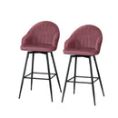 Set Of 2 Bar Stools Kitchen Stool Dining Chairs Velvet Barstool Mesial