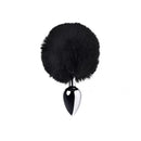 Metal Anal Plug Small W Silver Black Tail Small
