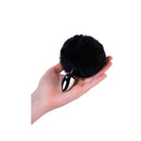 Metal Anal Plug Small W Silver Black Tail Small