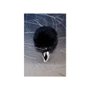 Metal Anal Plug Small W Silver Black Tail Small