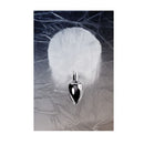 Metal Anal Plug W Silver White Tail Small