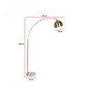 Metal Arc Floor Lamp Antique Brass With Marble Base