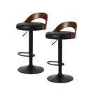 2 Bar Stools Kitchen Gas Lift Wooden Stool Metal Barstools Swivel