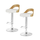 2 Bar Stools Kitchen Gas Lift Wooden Stool Metal Barstools Swivel
