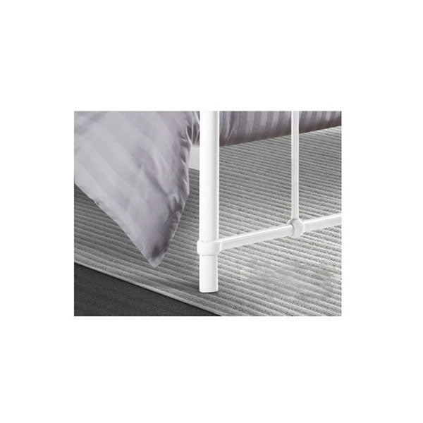 Metal Bed Frame Double Size Mattress Base Leo White