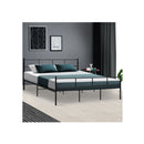 Metal Bed Frame Mattress Base Sol Black