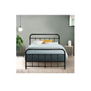 Metal Bed Frame Platform Foundation Mattress Base Leo Black