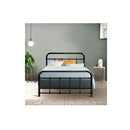 Metal Bed Frame Platform Foundation Mattress Base Leo Black