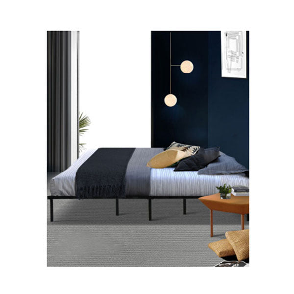 Metal Bed Frame Queen Size Mattress Base Platform Wooden Black