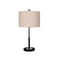 Metal Table Lamp With Linen Drum Shade