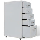 Metal Filing Cabinet with 5 Drawers - Grey