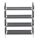 Metal and Non-woven Fabric Shoe Rack with 4 Shelves Black
