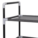 Metal and Non-woven Fabric Shoe Rack with 4 Shelves Black