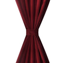 Micro-Satin Curtains With Loops 140 x 225 Cm (2 Pcs) - Bordeaux